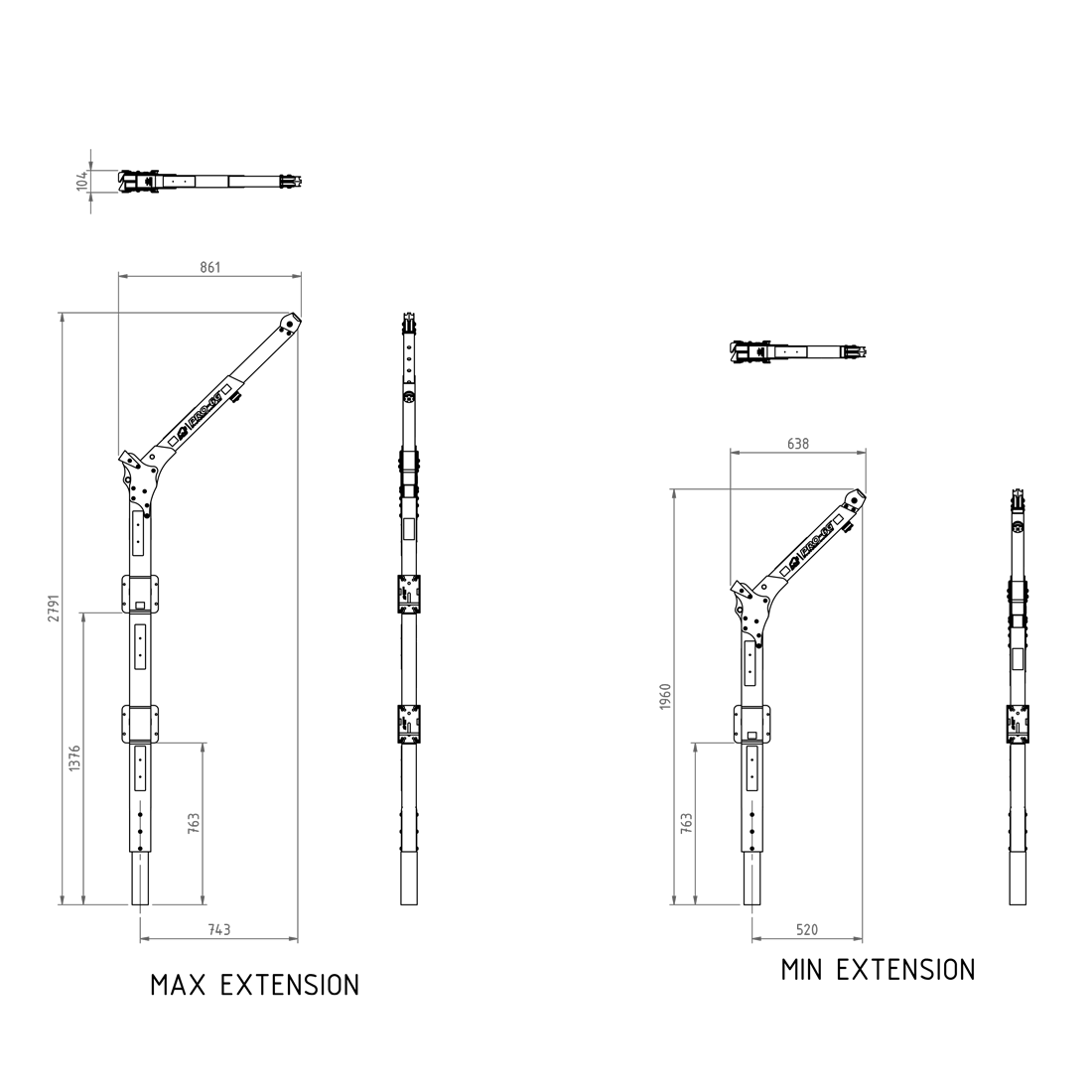 BTS Pro-6G 4-Piece Davit