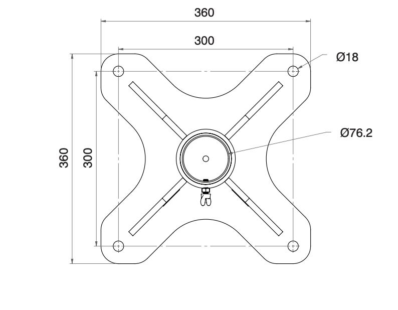 BTS Permanent Davit Base (Floor Mount c/w Screw locking pin)