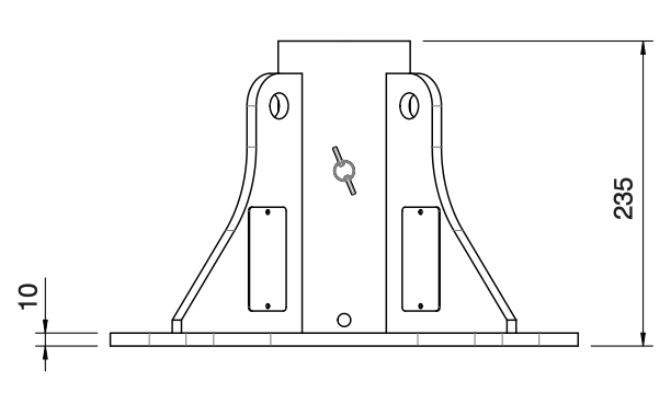 BTS Permanent Davit Base (Floor Mount c/w Screw locking pin)