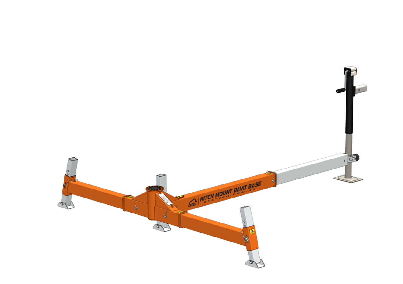 PRO 3G and 6G Plus Vehicle hitch mount davit base c/w bag & steel stillage
