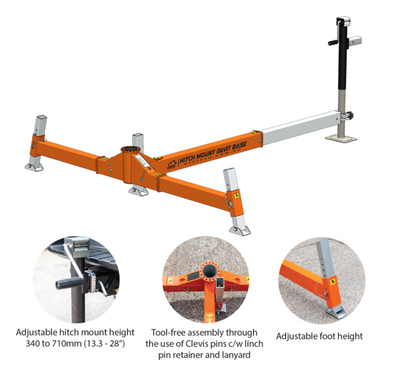 PRO 3G and 6G Plus Vehicle hitch mount davit base c/w bag & steel stillage