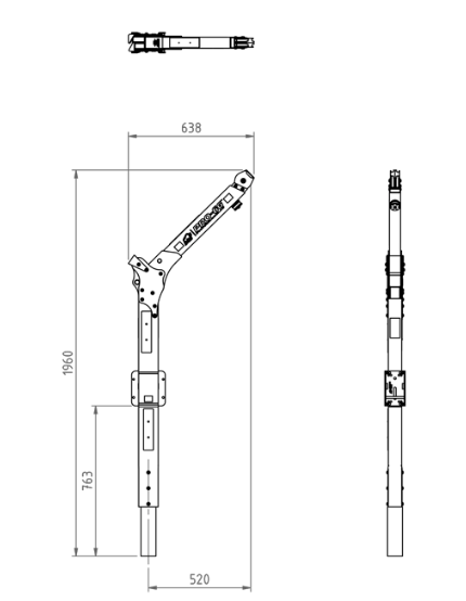 BTS Pro-6G 4-Piece Davit Kit with IKAR Fall Arrest Block and Recovery Winch