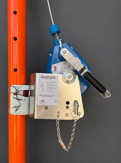Portable Horizontal Anchor Mast Kit with IKAR Fall Arrest Block and Recovery Winch