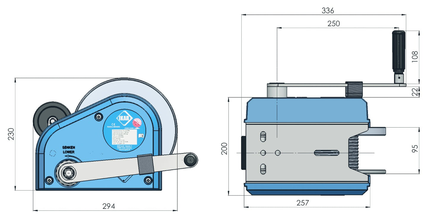 IKAR Heavy Duty PLW Man & Materials Winch