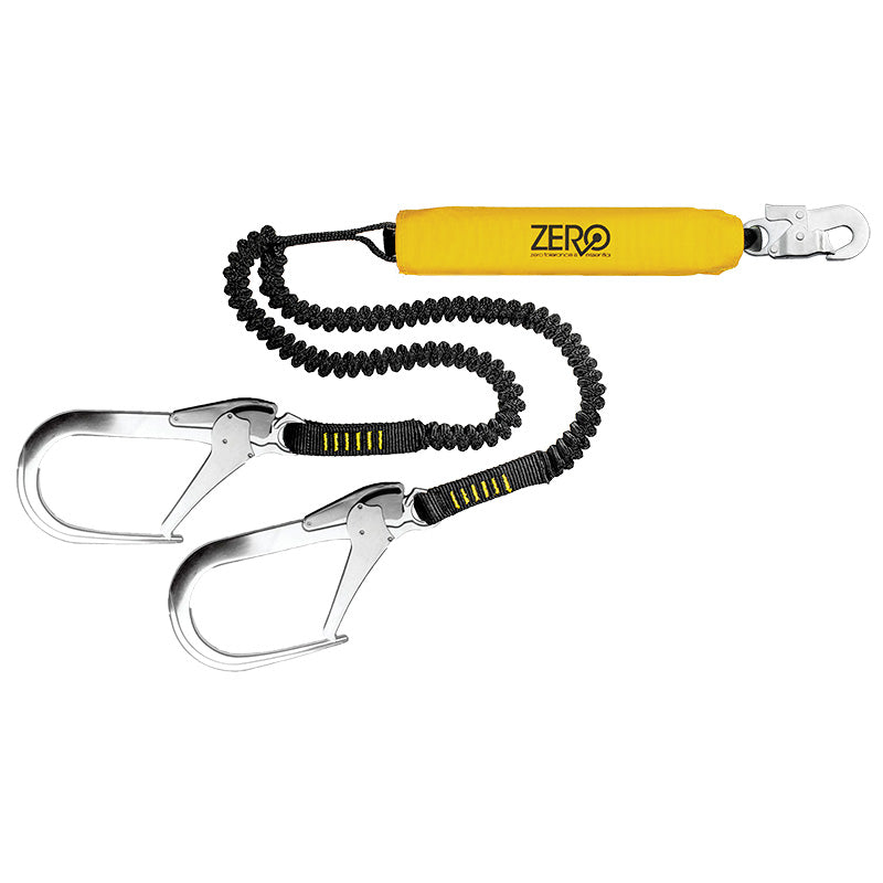 ScaffPro2 Double Elasticated Lanyard with Snap Hook & 110mm Scaffold Hooks 2m