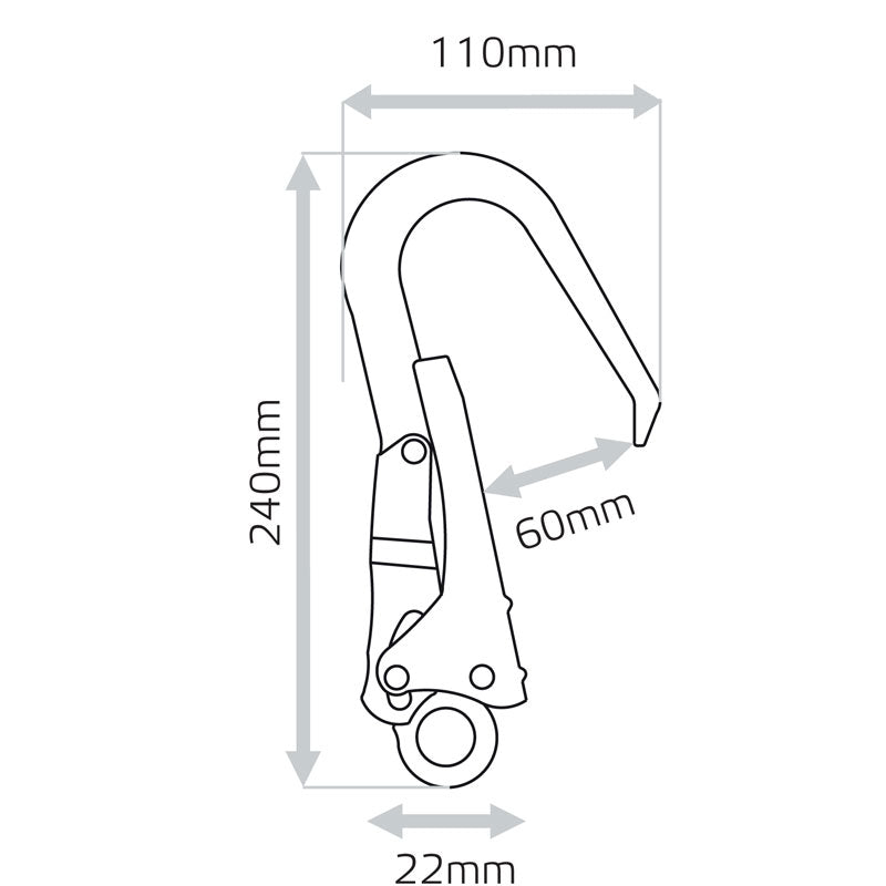 Trademate Webbing Adjustable Lanyard with Snap Hook & Scaffold Hook