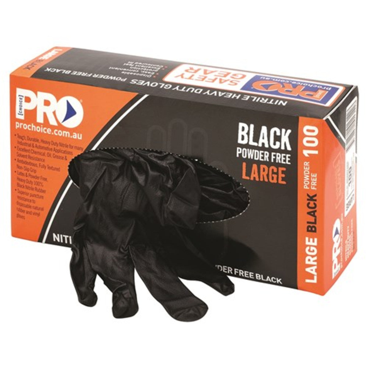 Pro Blue Nitrile Disposable Gloves Box/ 100 Size Large