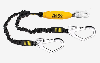 Climbs Double webbing lanyard with snaphook and scaffold hooks 1.5m