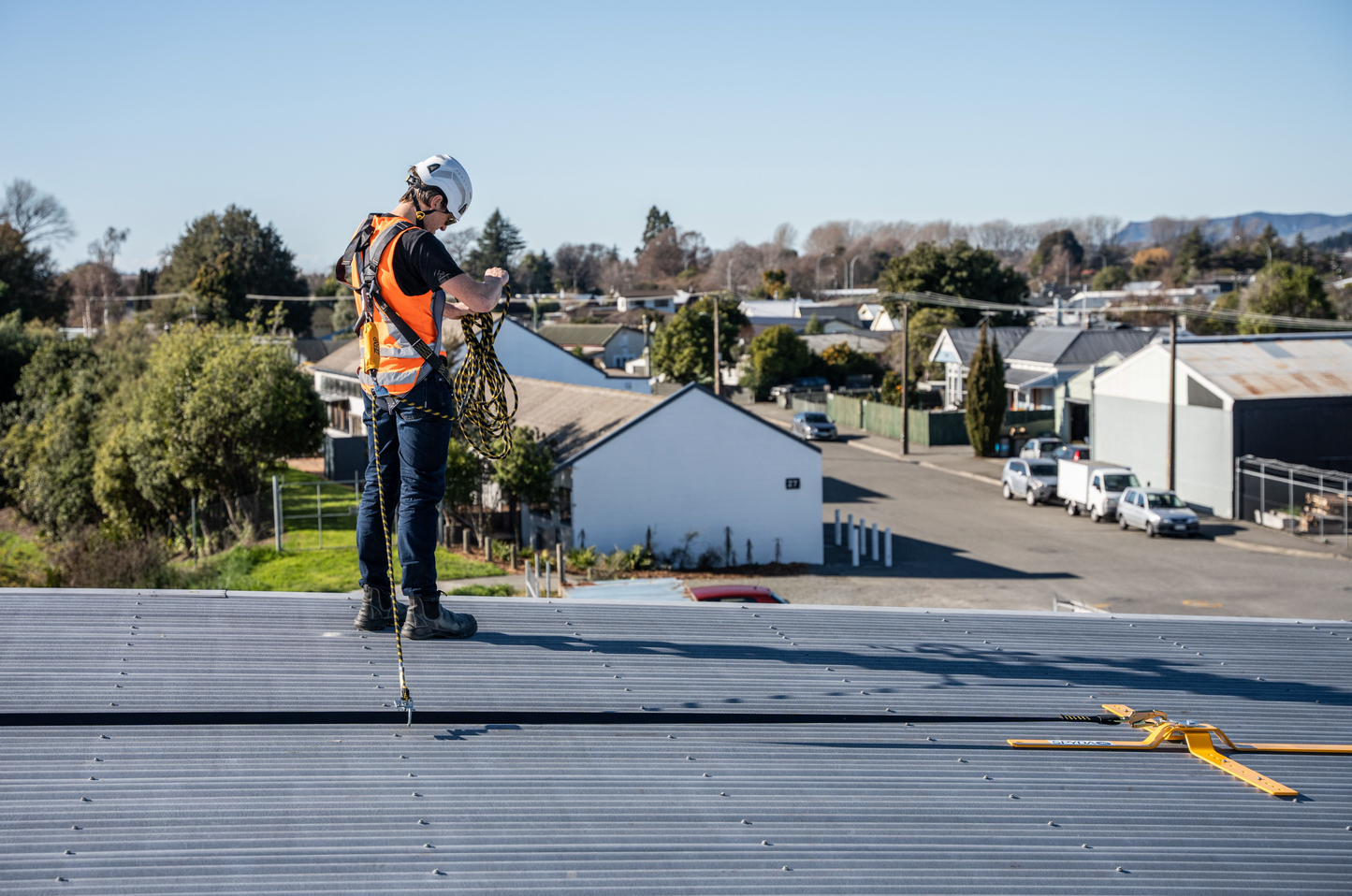 Temporary Metal Roof Horizontal Static Line System