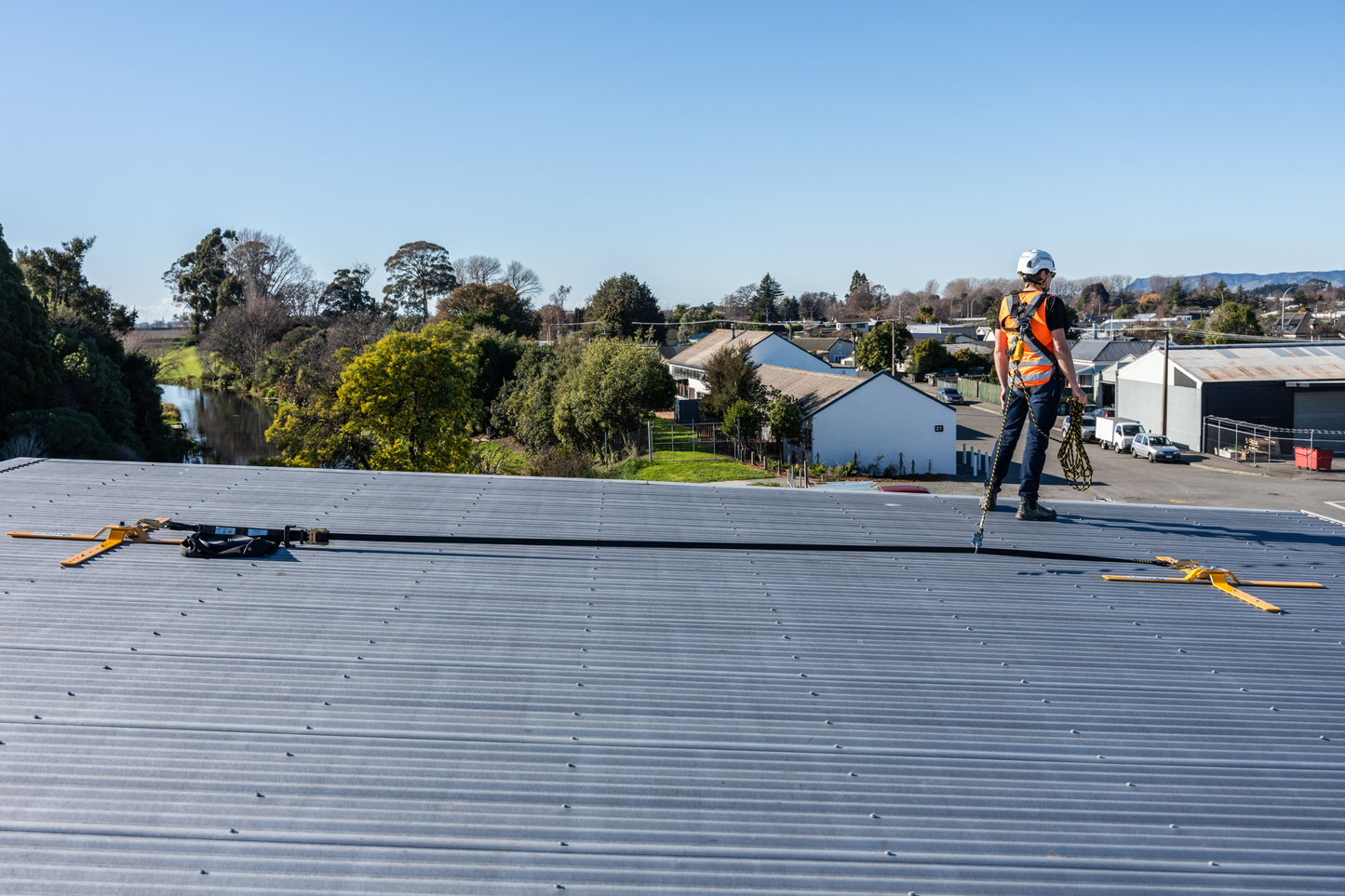 Temporary Metal Roof Horizontal Static Line System