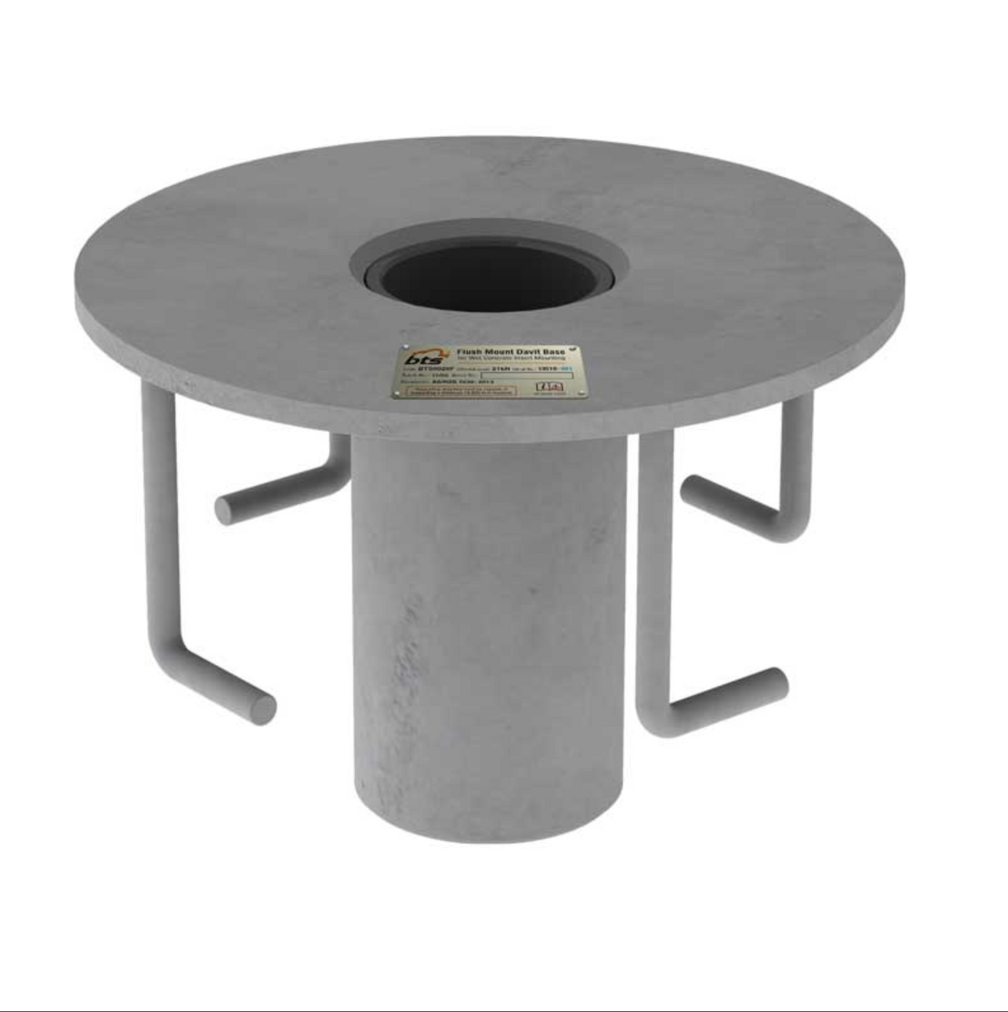 BTS Permanent Davit Base (Flush Mount for wet concrete insert mounting)