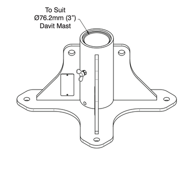 BTS Permanent Davit Base (Floor Mount c/w Screw locking pin)