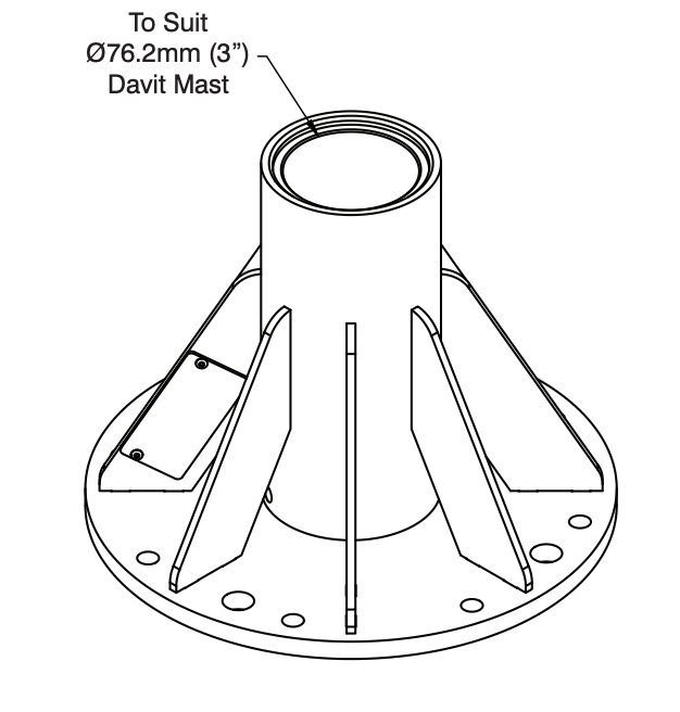 BTS Permanent Davit Base (Floor Mount)