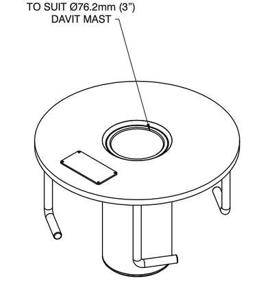 BTS Permanent Davit Base (Flush Mount for wet concrete insert mounting)