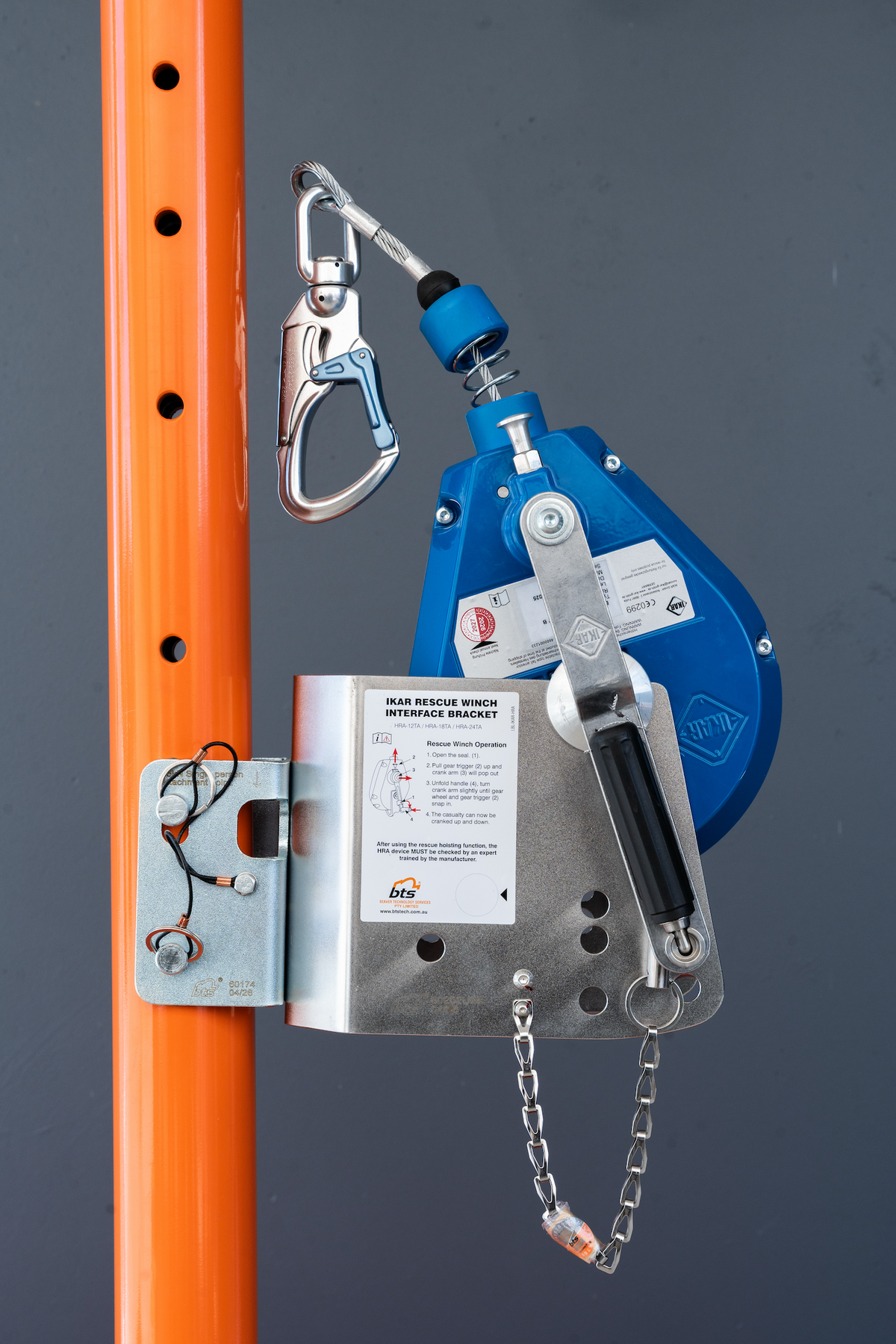 BTS Mobile Anchor Cube and Anchor Post (MAC) Kit with IKAR Fall Arrest Block and Recovery Winch