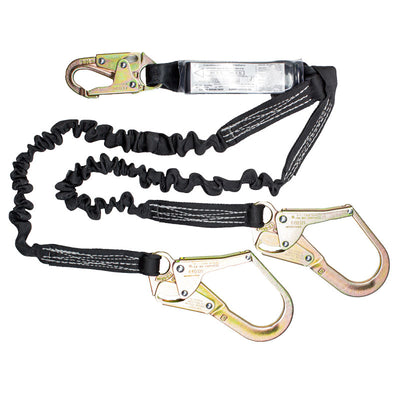 Scaffpro X Double Elasticated Lanyard with Snap Hook & Scaffold Hooks - 181kg Rated